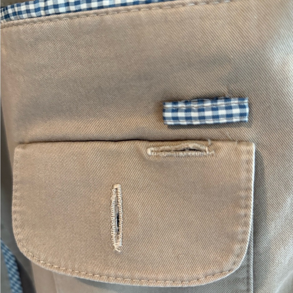 Kroon Men's Casual Beige Cotton Sport Coat Classic Two-Button Blazer preppy 42R - Picture 9 of 12